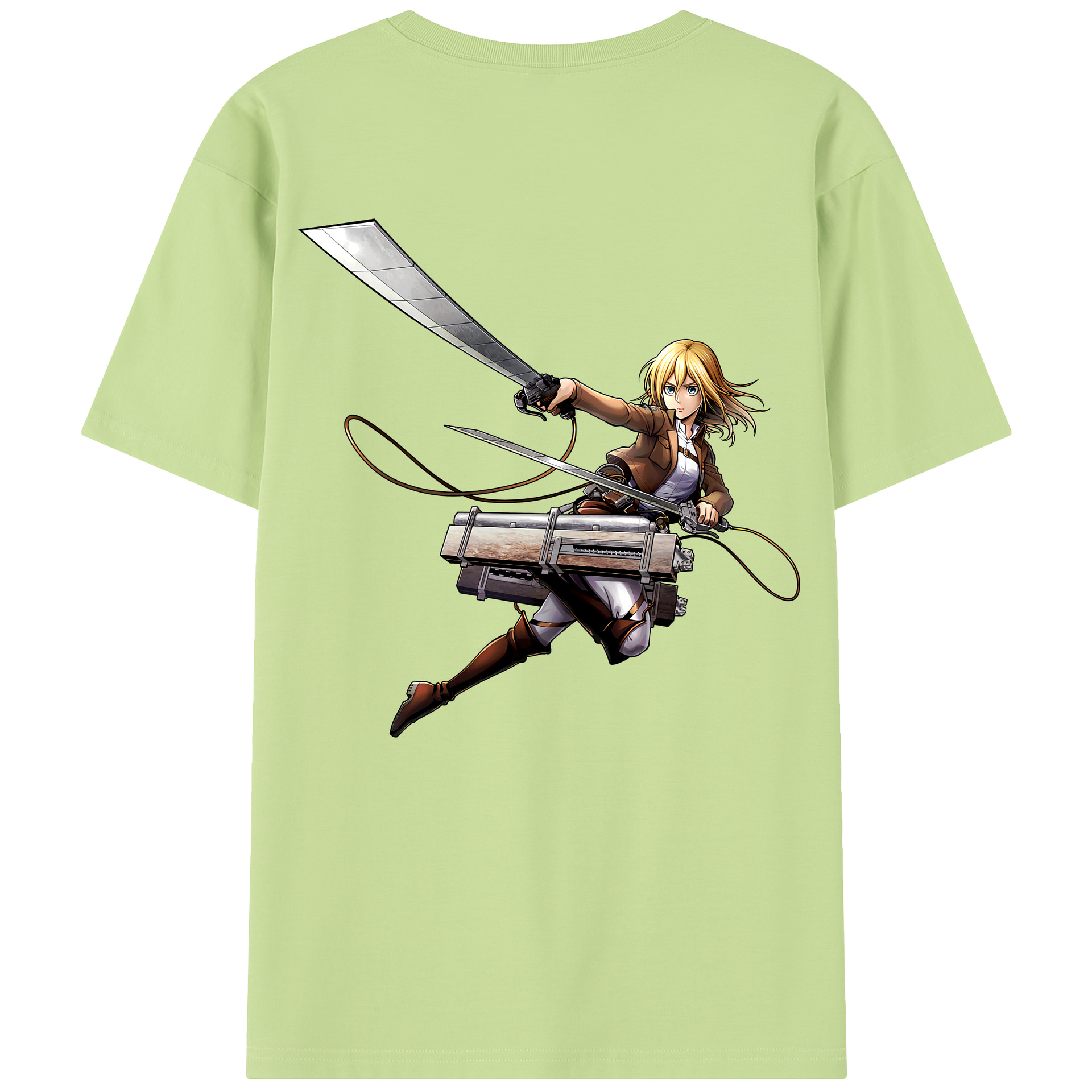 （画像用） 進撃の巨人 クリスタ·レンズ Attack on Titan Christa Lenz 綿100％半袖Tシャツ（背面プリント）